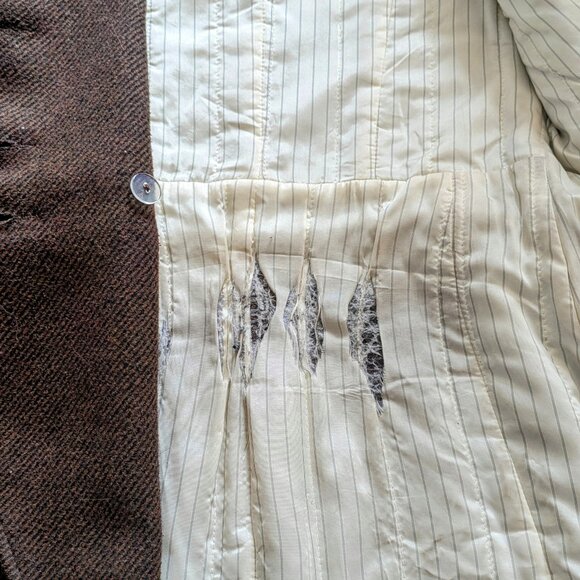 Brown Pinstripe Peacoat - Picture 16 of 16